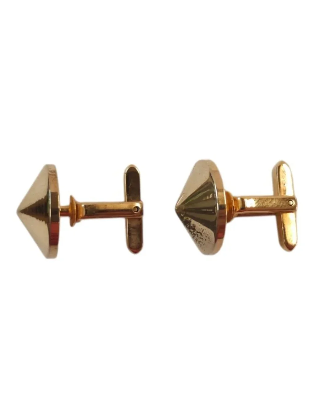 Hickok Gold Tone Cone Spike Cufflinks Mid Century Retro Mens Suit Jewelry Gift